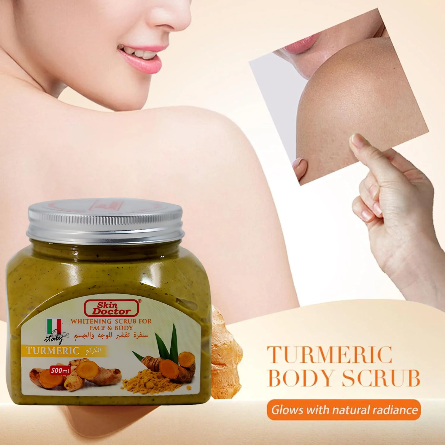 Skin Doctor Whitening Scrub For Face & Body - Turmeric 500ml - Image 8