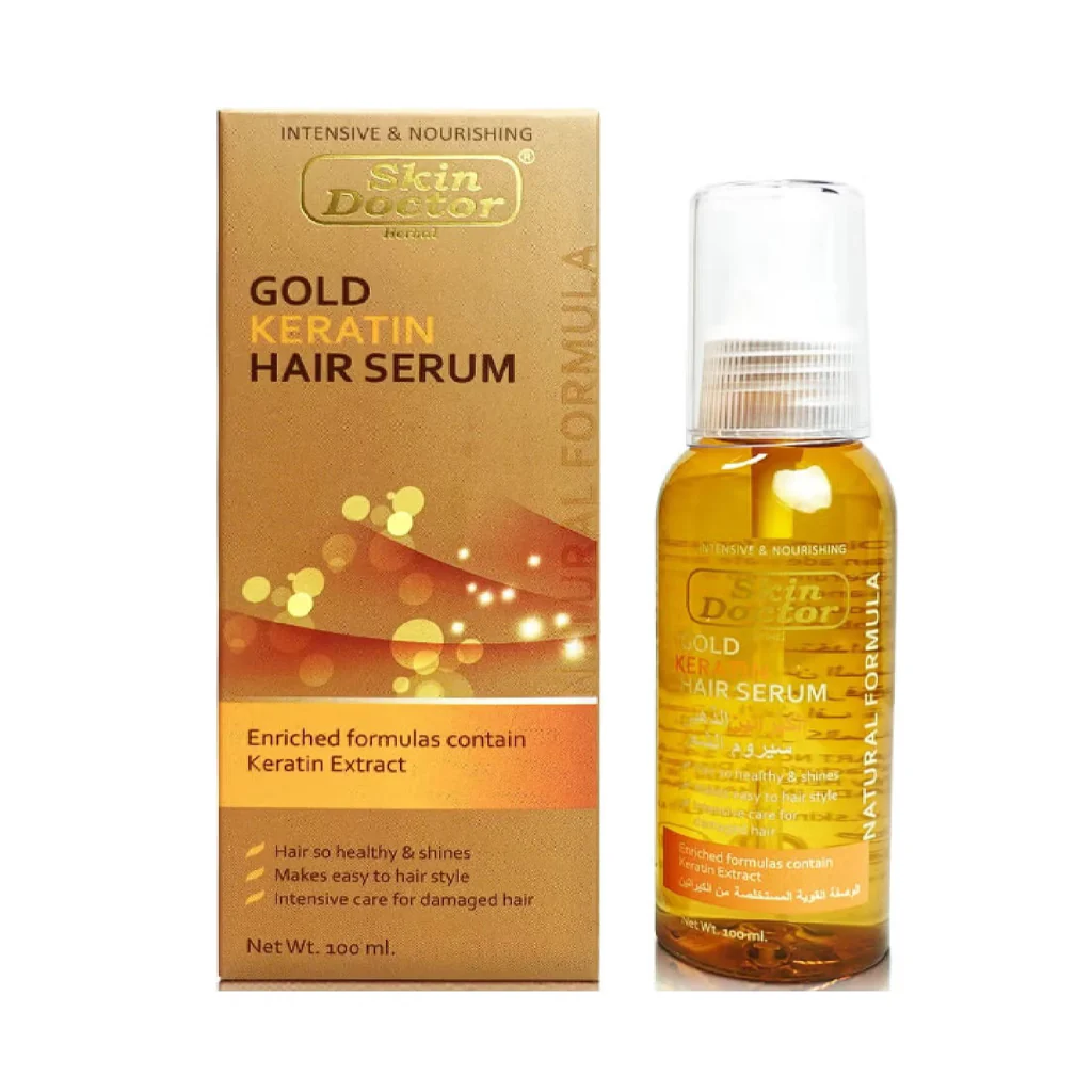 Skin Doctor Gold Keratin Hair Serum – 100ml - Image 7
