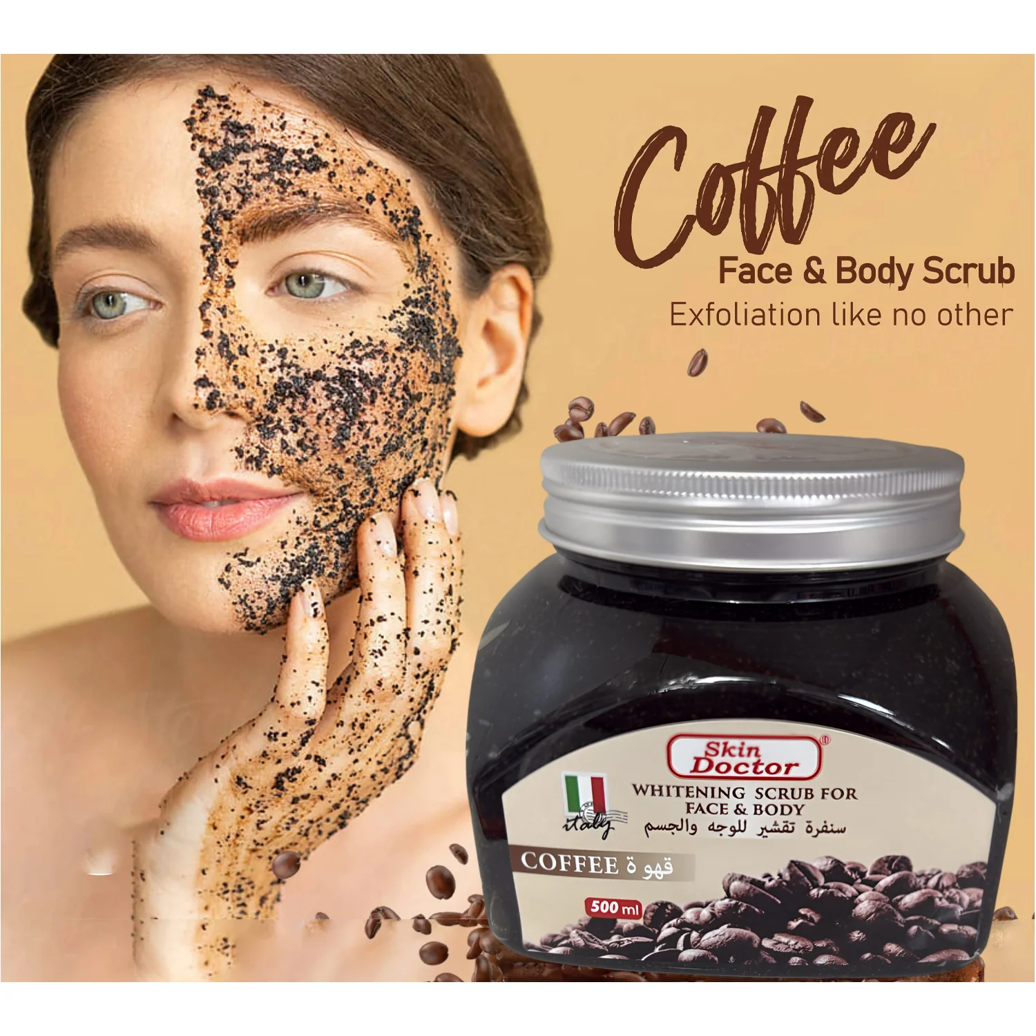Skin Doctor Whitening Scrub For Face & Body - Coffee 500ml - Image 3