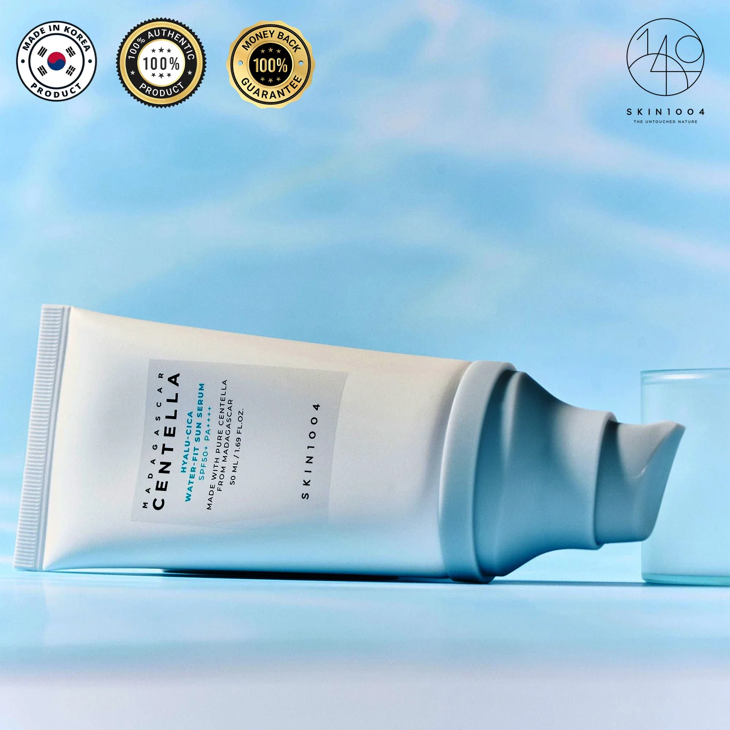 SKIN1004 Madagascar Centella Hyalu-Cica Water-Fit Sun Serum SPF50+ PA++++ – 50ml - Image 2