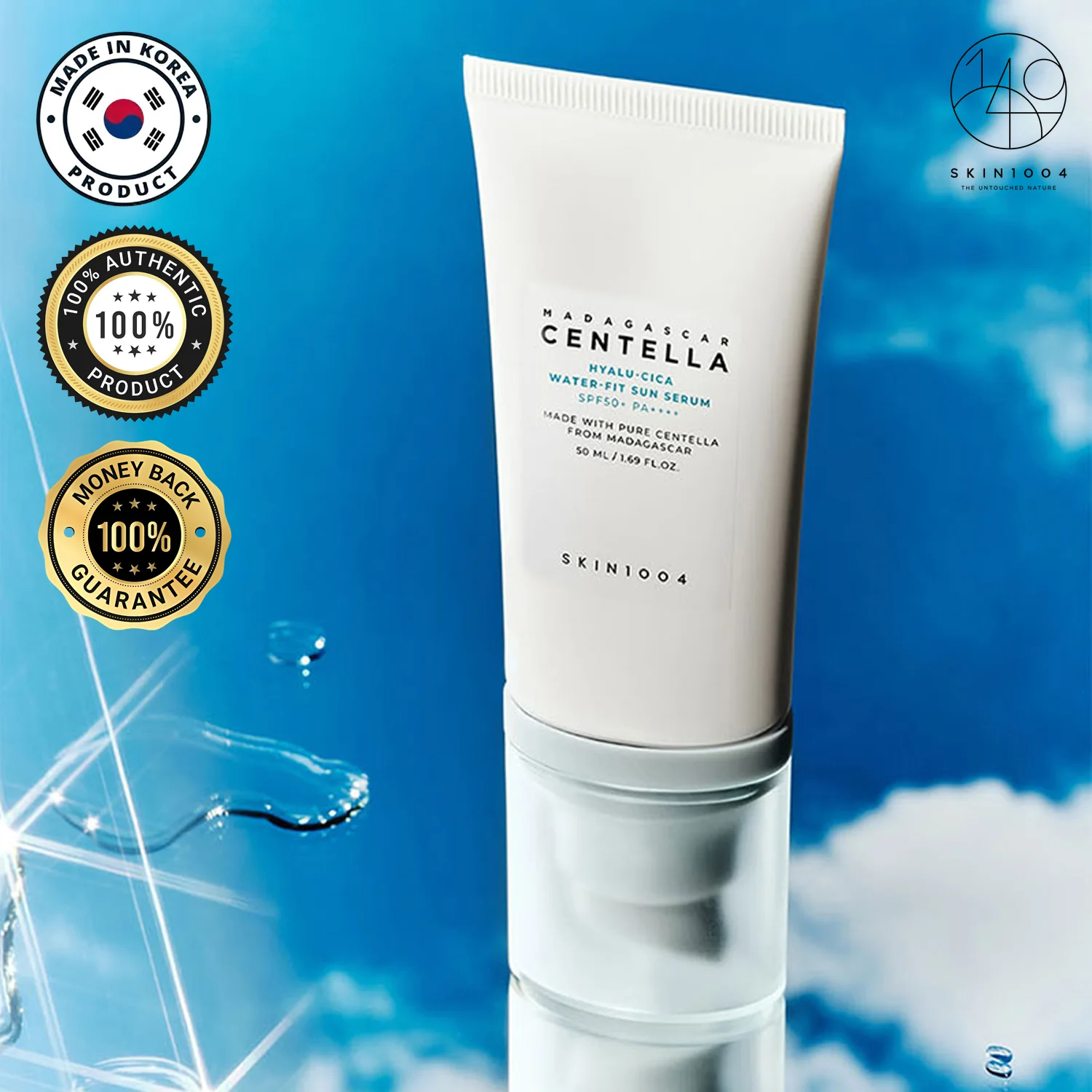 SKIN1004 Madagascar Centella Hyalu-Cica Water-Fit Sun Serum SPF50+ PA++++ – 50ml - Image 7