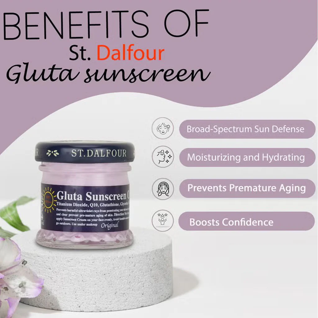 St. Dalfour Gluta Sunscreen Cream SPF 90 PA++ Original - Image 3