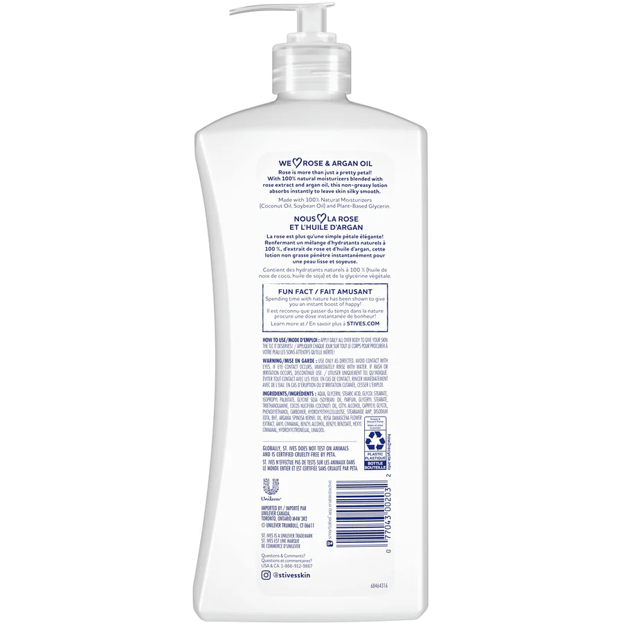 ST IVES Smoothing Body Lotion Rose & Argan Oil - 621ml - Image 3