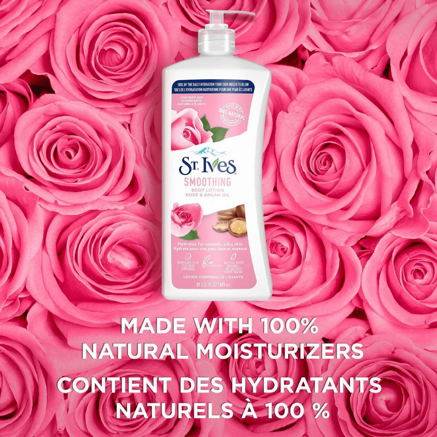 ST IVES Smoothing Body Lotion Rose & Argan Oil - 621ml - Image 4