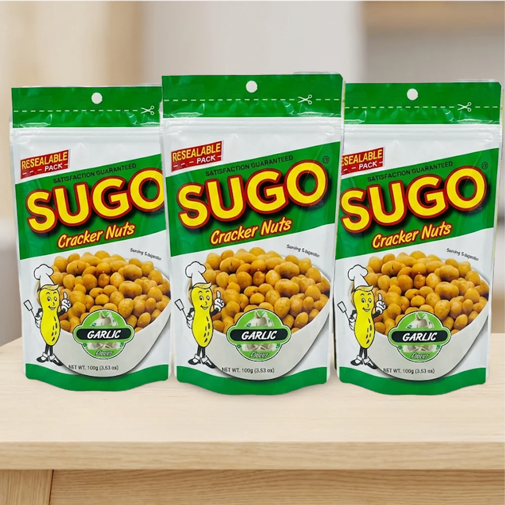 Sugo Salted Peanuts Garlic Flavor – 100g (3pcs Combo) - Image 3