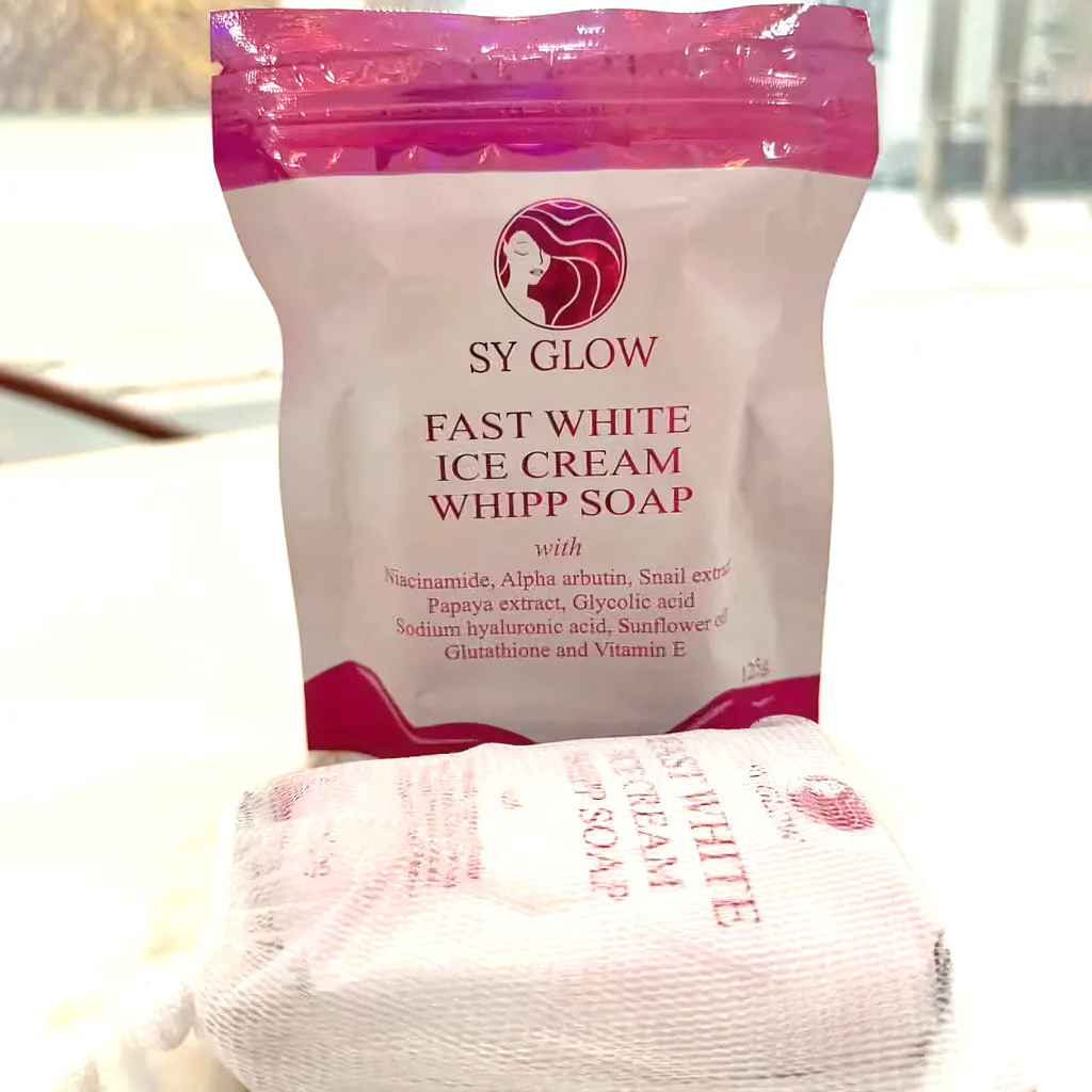 SY Glow Fast White Ice Cream Whipp Soap - 125g - Image 3