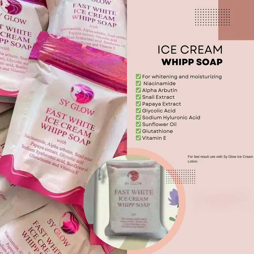 SY Glow Fast White Ice Cream Whipp Soap - 125g - Image 8