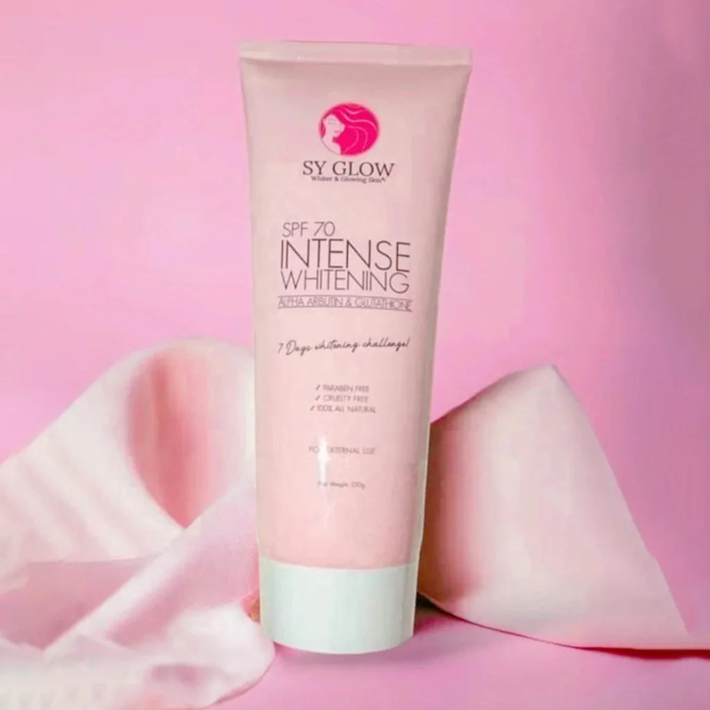 SY Glow Intense Whitening Lotion SPF 70 with Alpha Arbutin & Glutathione – 250ml - Image 3