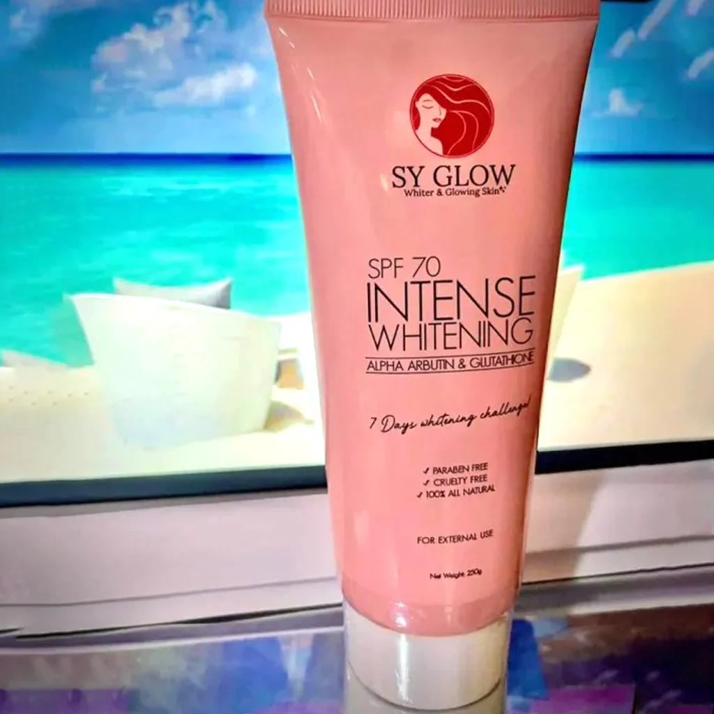 SY Glow Intense Whitening Lotion SPF 70 with Alpha Arbutin & Glutathione – 250ml - Image 5