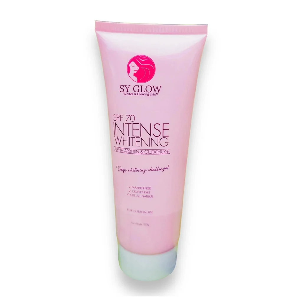SY Glow Intense Whitening Lotion SPF 70 with Alpha Arbutin & Glutathione – 250ml - Image 7