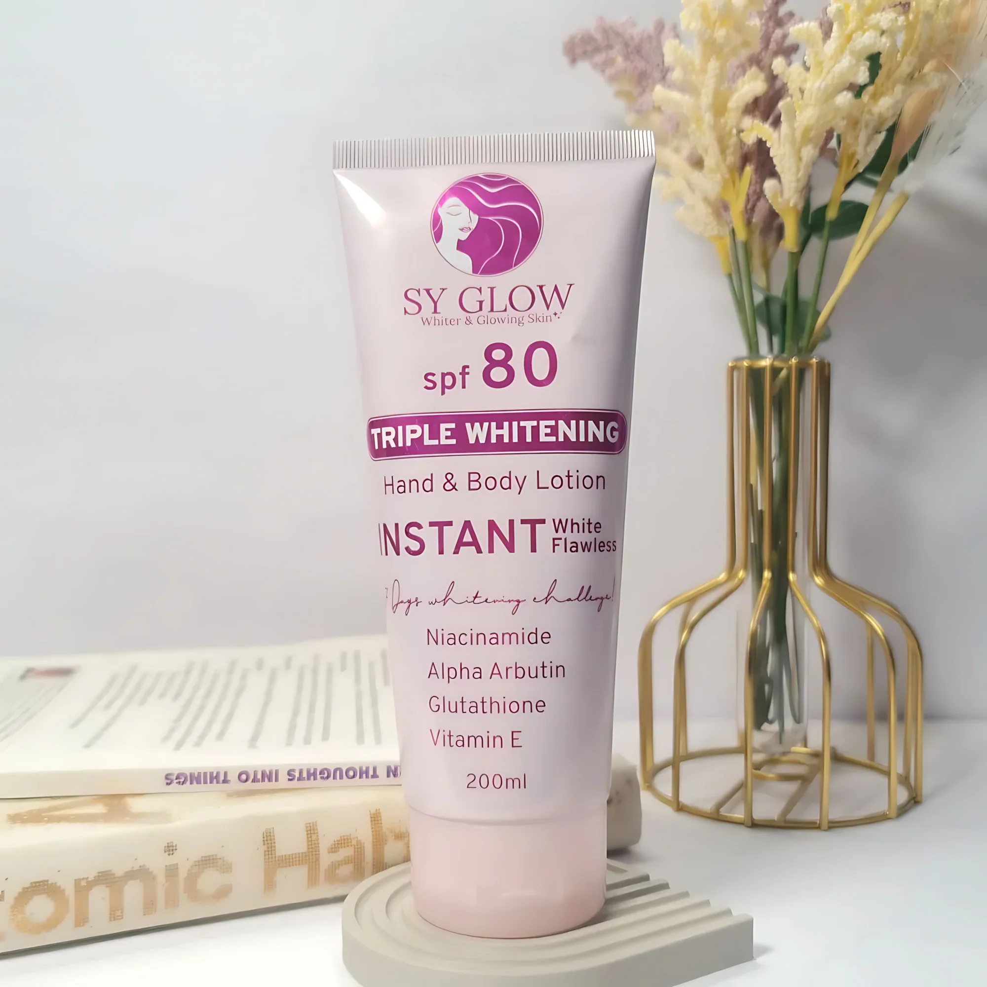 SY Glow Triple Whitening Hand & Body Lotion SPF 80 - 200ml - Image 7