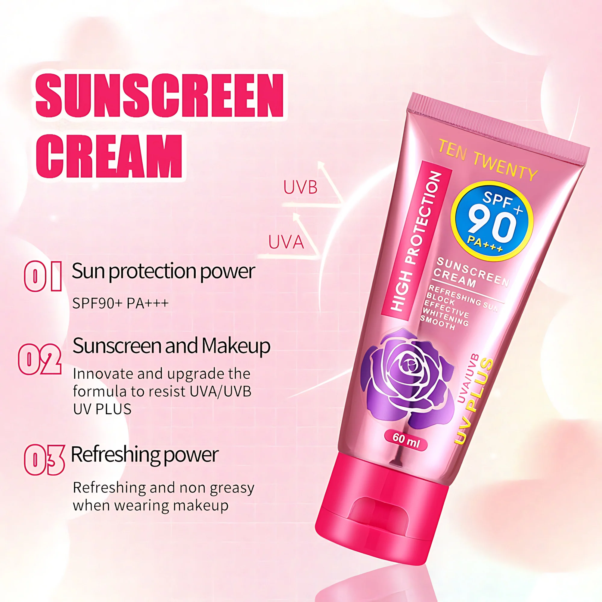 Ten Twenty Sunscreen Cream SPF 90 PA+++ - 60ml - Image 4