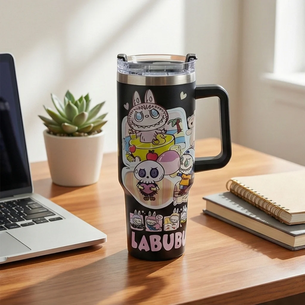 Stainless Steel Insulated  Labubu Tumbler- 1200ml - Image 15