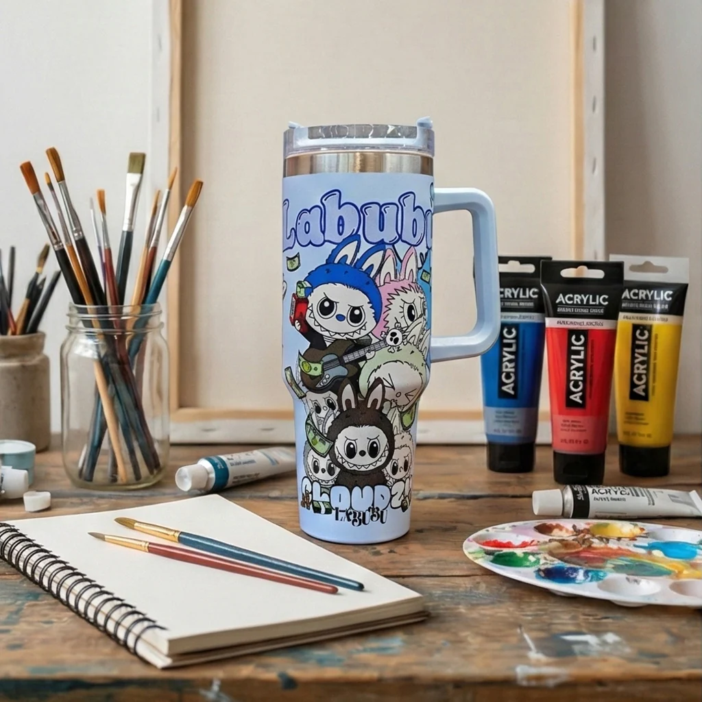 Stainless Steel Insulated  Labubu Tumbler- 1200ml - Image 2