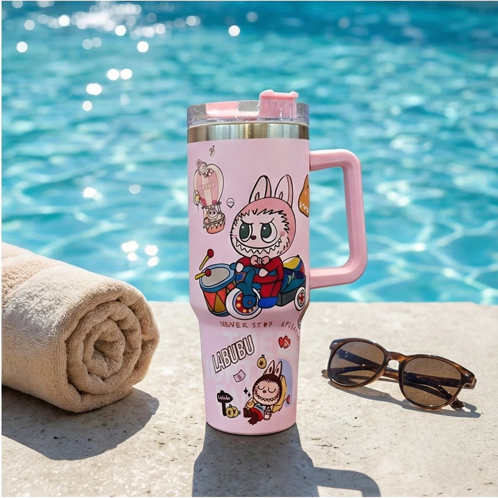Stainless Steel Insulated  Labubu Tumbler- 1200ml - Image 3