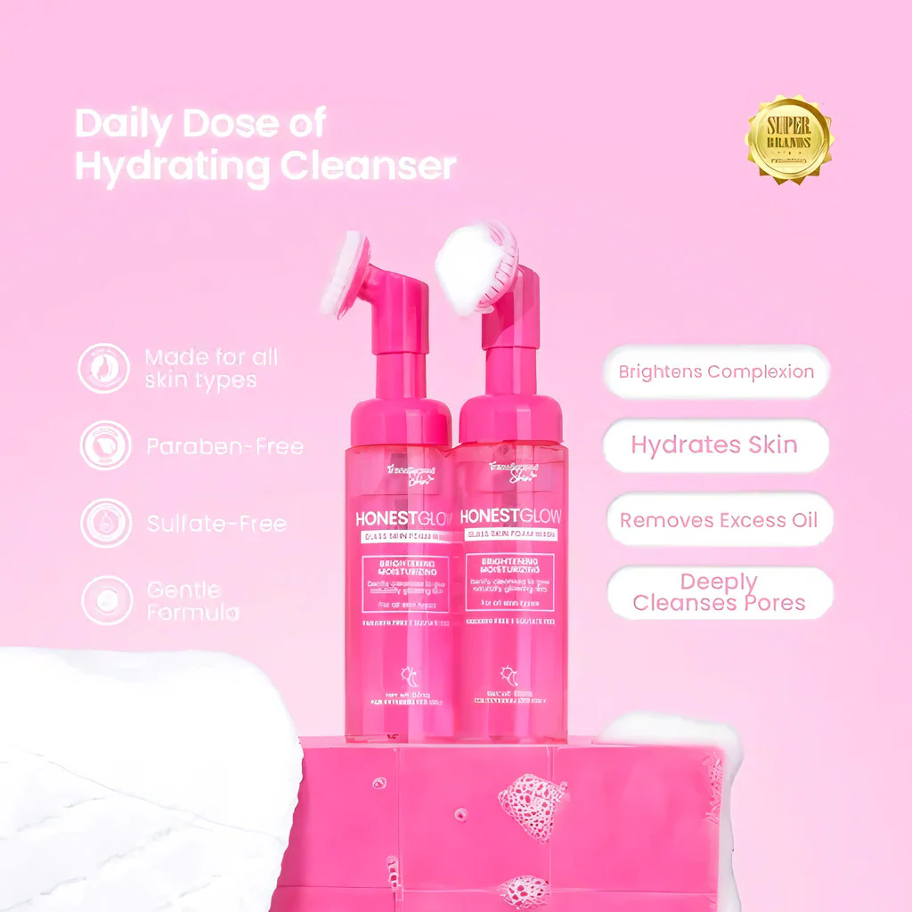 Transformed Skin Honest Glow Glass Skin Foam Wash - 60ml - Image 7