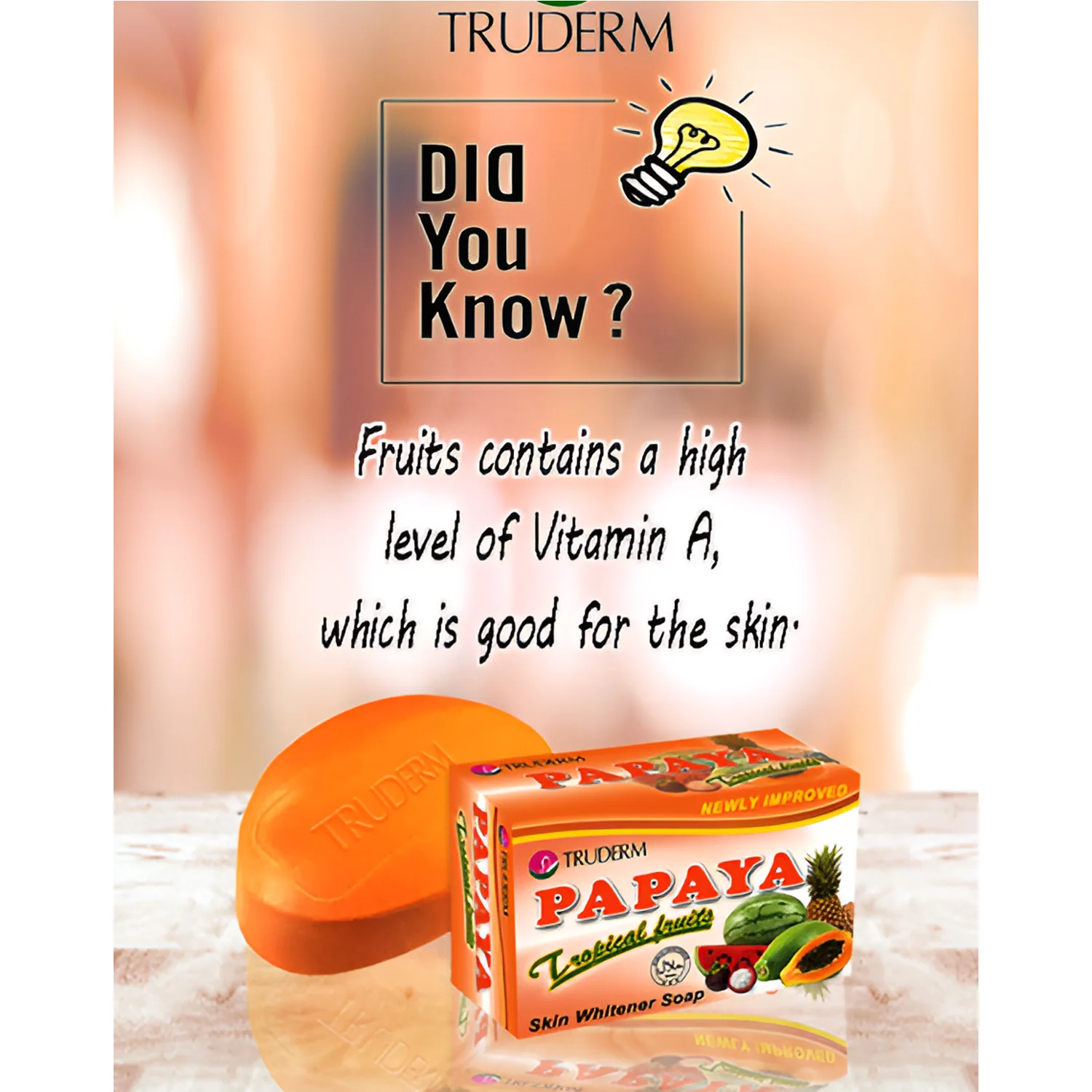 Truderm Papaya Skin Whitener Soap - 135g - Image 6