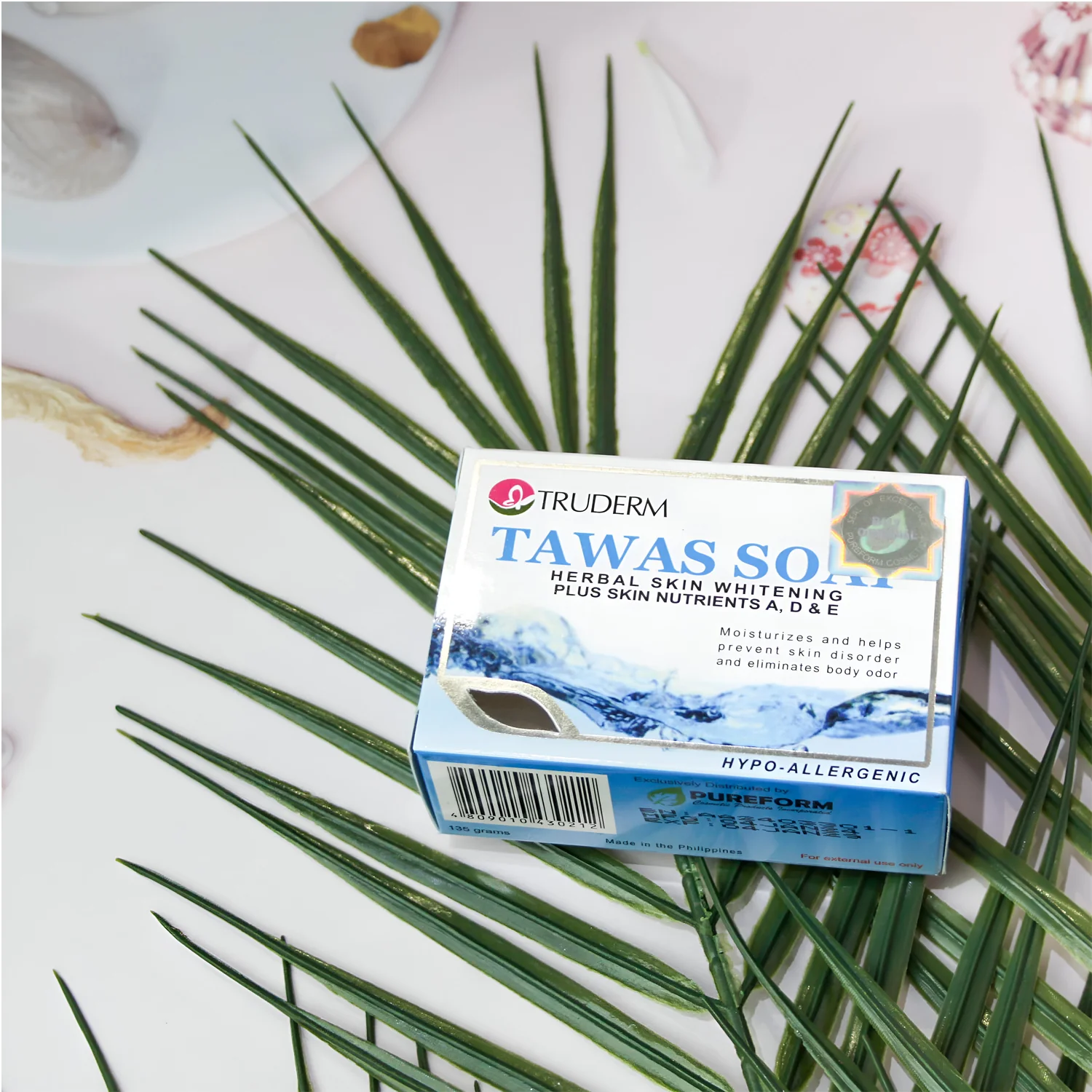 Truderm Tawas Herbal Skin Whitening Soap with Vitamins A, D & E - 135g - Image 5
