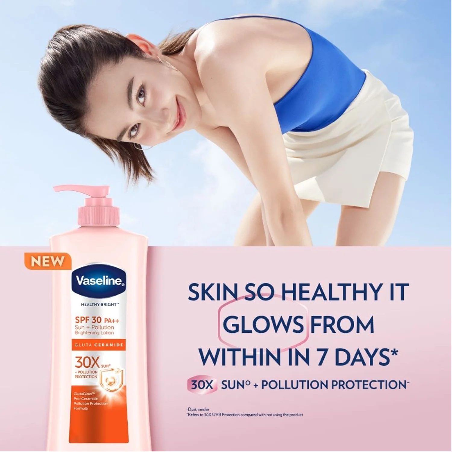 Vaseline Healthy Bright Gluta Ceramide Brightening Lotion SPF 30 PA++ – 500ml - Image 3