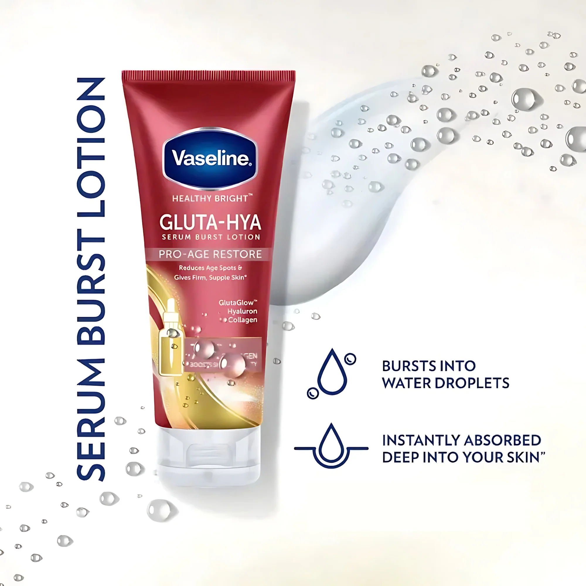 Vaseline Healthy Bright Gluta-Hya Serum Burst Lotion Pro-Age Restore – 300ml - Image 6