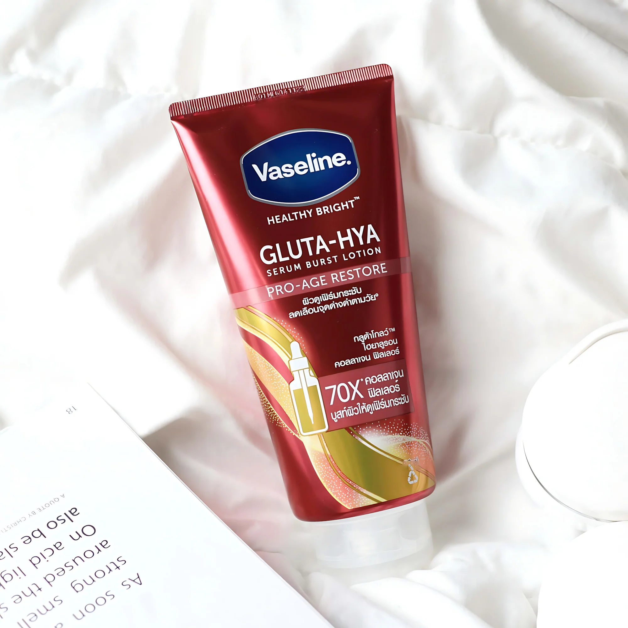 Vaseline Healthy Bright Gluta-Hya Serum Burst Lotion Pro-Age Restore – 300ml - Image 9