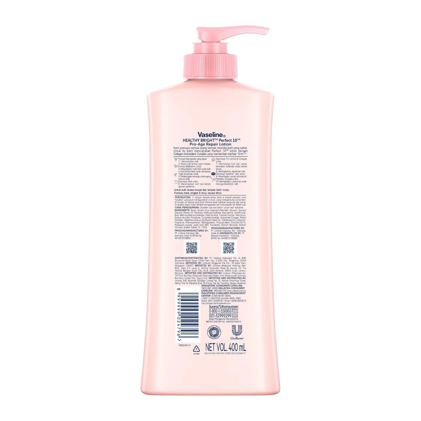 Vaseline Healthy Bright Perfect 10 Body Lotion  - 400ml (Pump) - Image 2