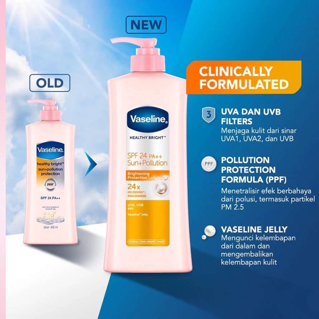 Vaseline Healthy Bright SPF 24 PA++ Sun + Pollution Brightening Protection Lotion – 200ml - Image 5