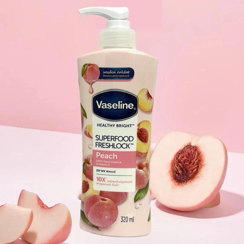 Vaseline Healthy Bright Superfood Freshlock Peach Body Lotion – 320ml - Image 10
