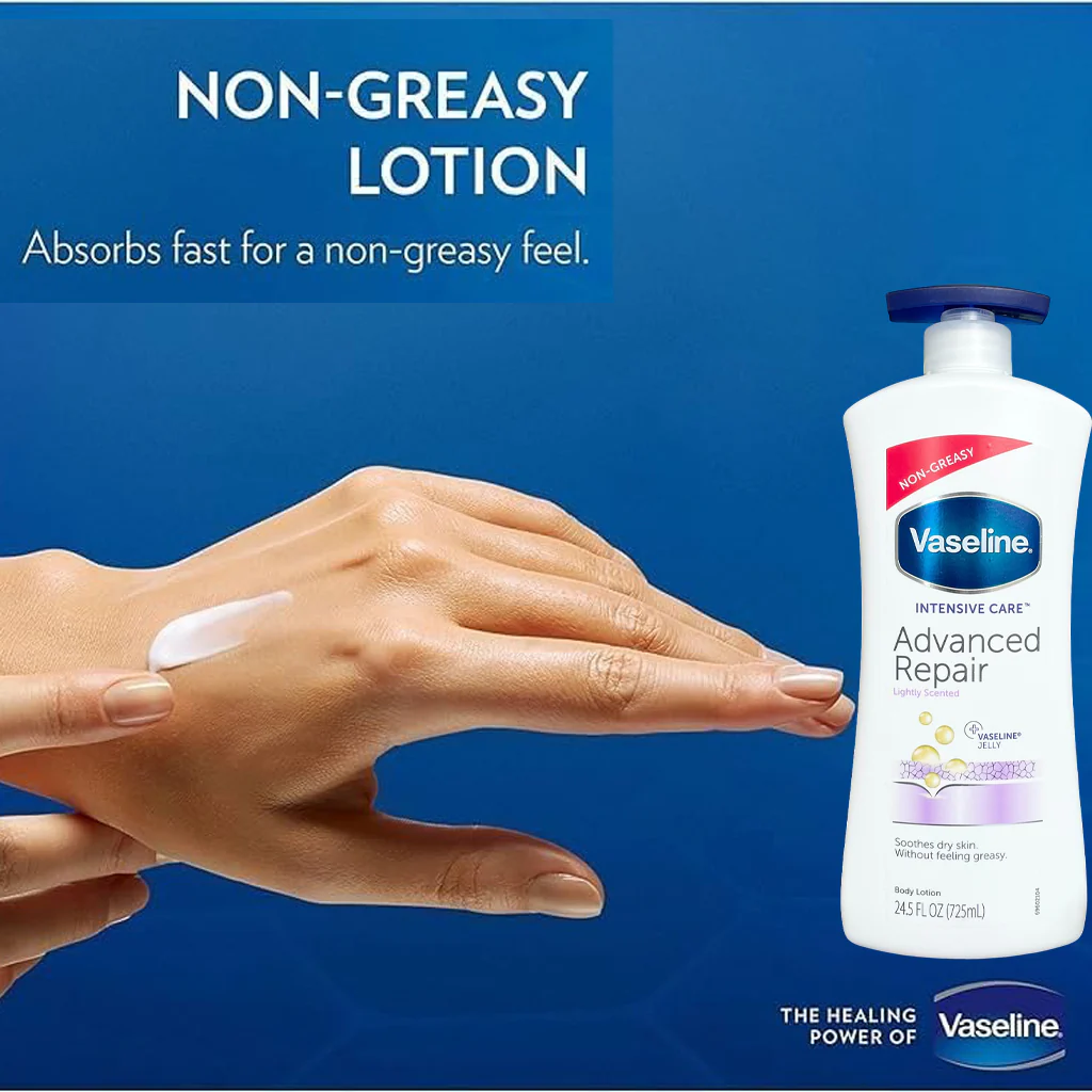 Vaseline Intensive Care Advanced Repair Body Lotion (Lightly Scented) – 725ml - Image 3