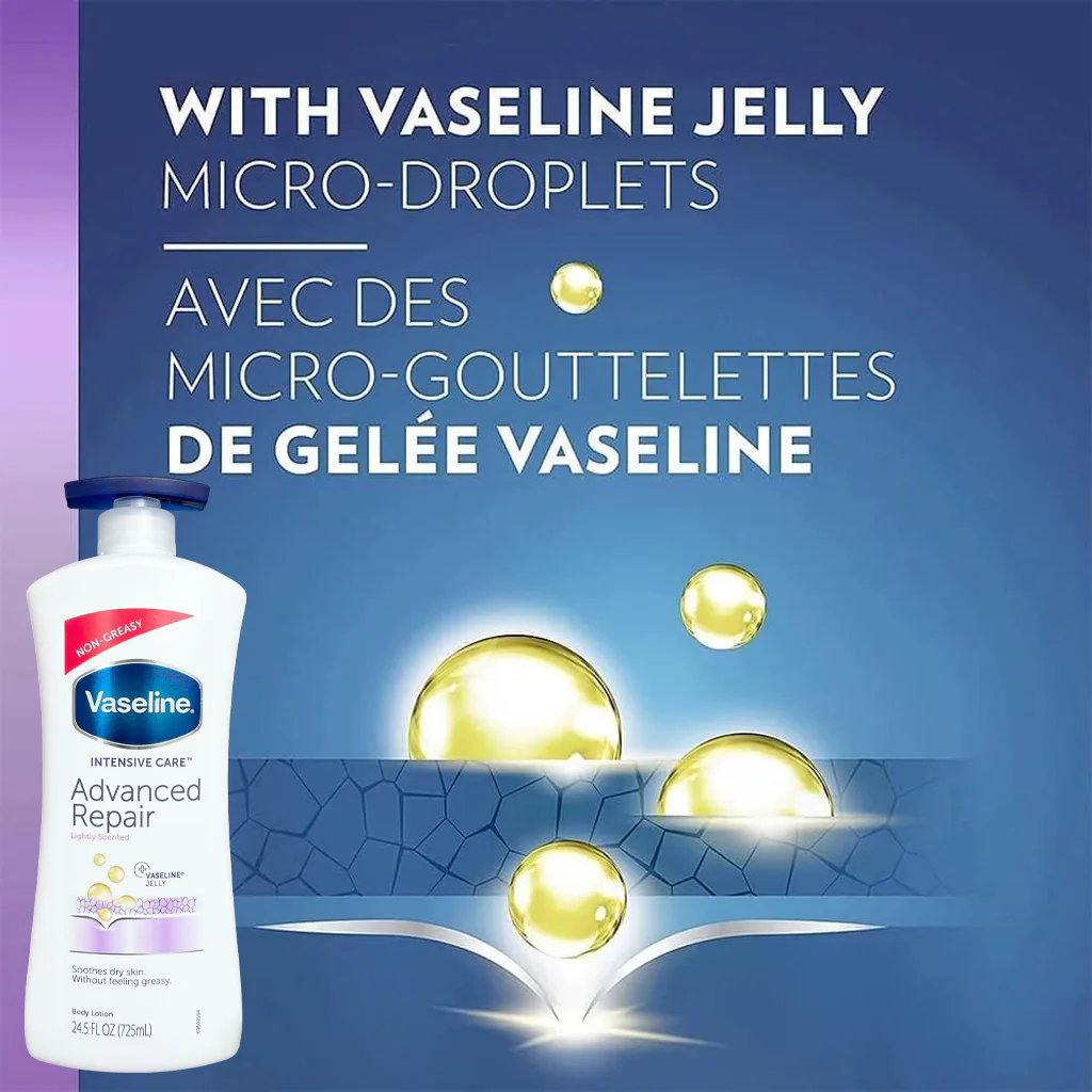 Vaseline Intensive Care Advanced Repair Body Lotion (Lightly Scented) – 725ml - Image 6