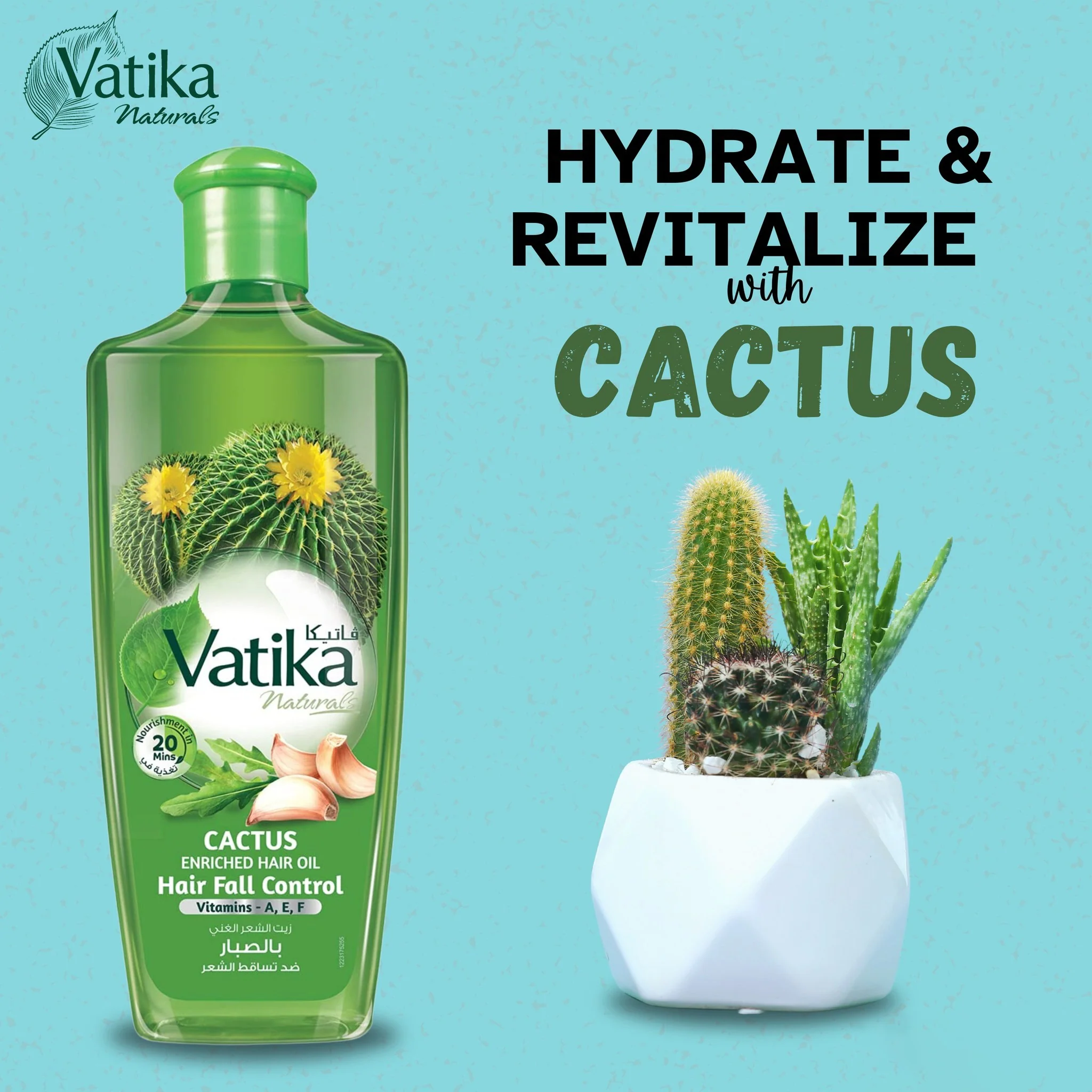 Vatika Hair Fall Control Cactus Hair Oil – 300ml - Image 3