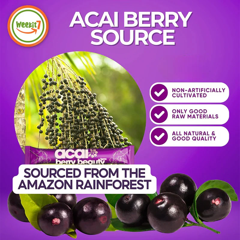 Weekit7 Acai Berry Glowing Beauty Powder - 5g x 7 Sachets - Image 10