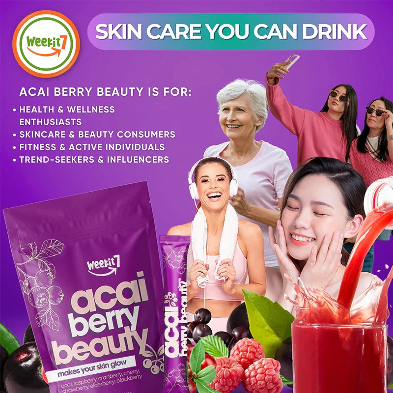 Weekit7 Acai Berry Glowing Beauty Powder - 5g x 7 Sachets - Image 2