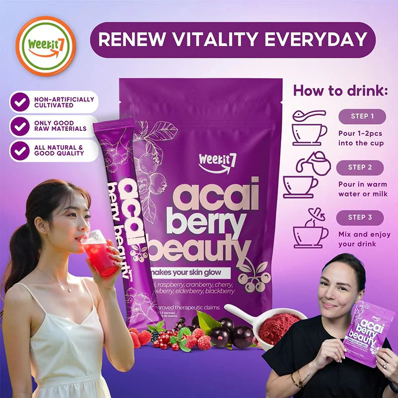 Weekit7 Acai Berry Glowing Beauty Powder - 5g x 7 Sachets - Image 7