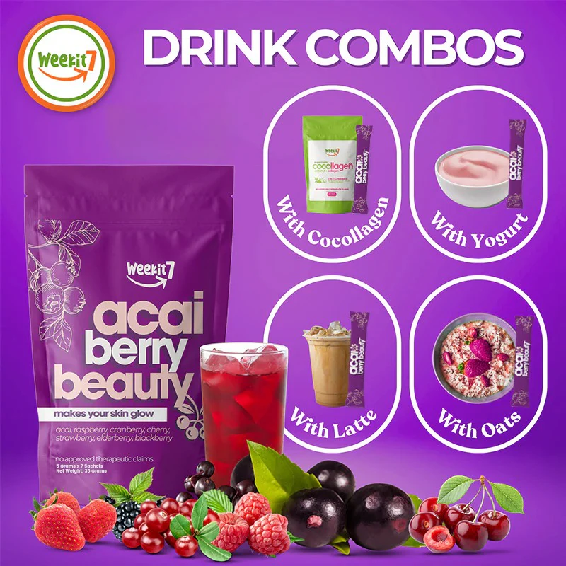 Weekit7 Acai Berry Glowing Beauty Powder - 5g x 7 Sachets - Image 8