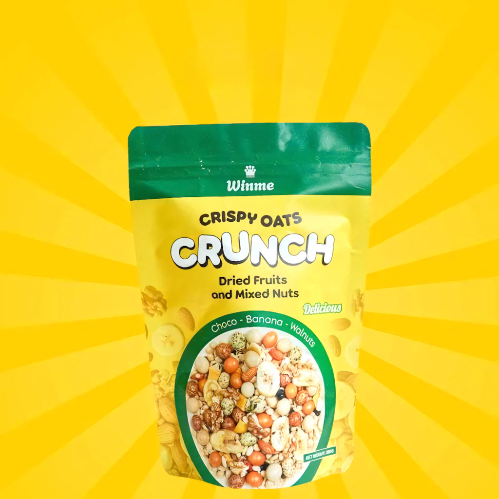 Winme Crispy Oats Crunch Cereal – Choco Banana & Walnuts (200g) - Image 2