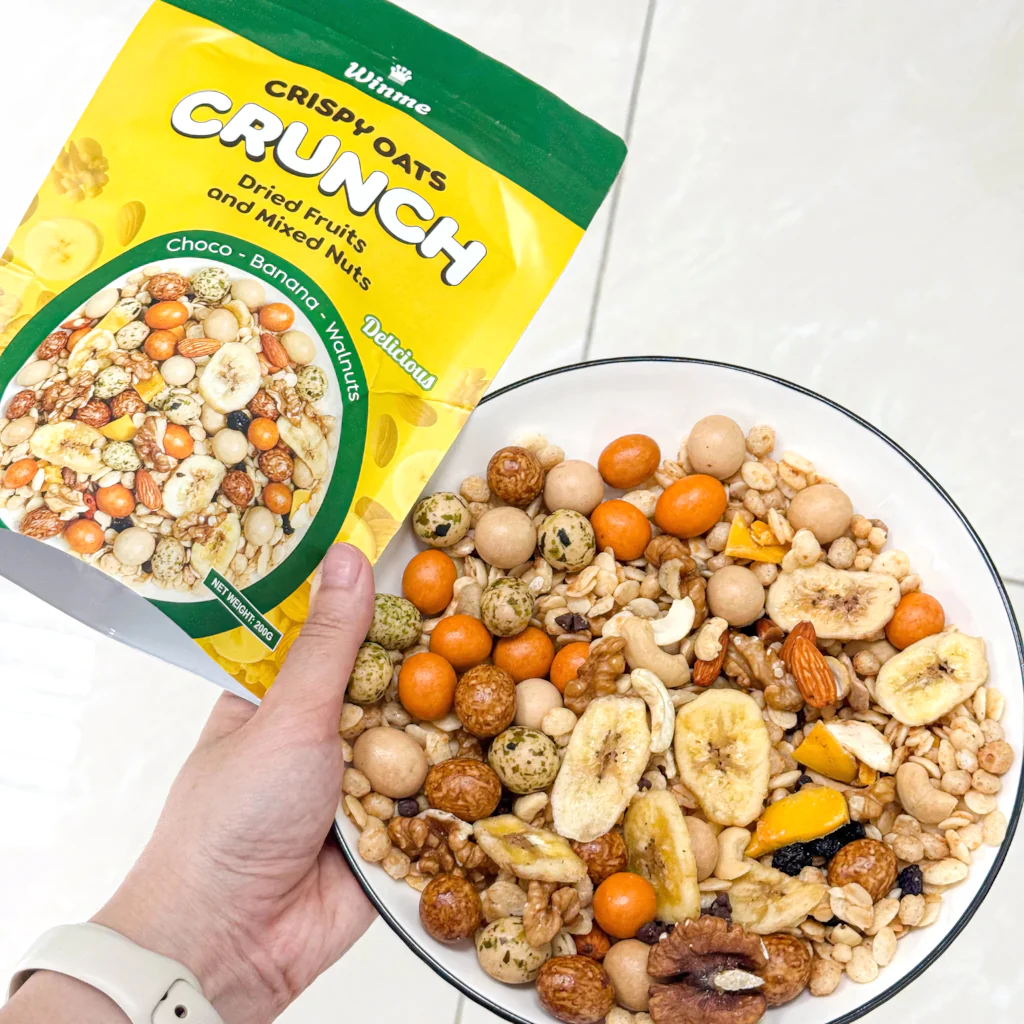 Winme Crispy Oats Crunch Cereal – Choco Banana & Walnuts (200g) - Image 8