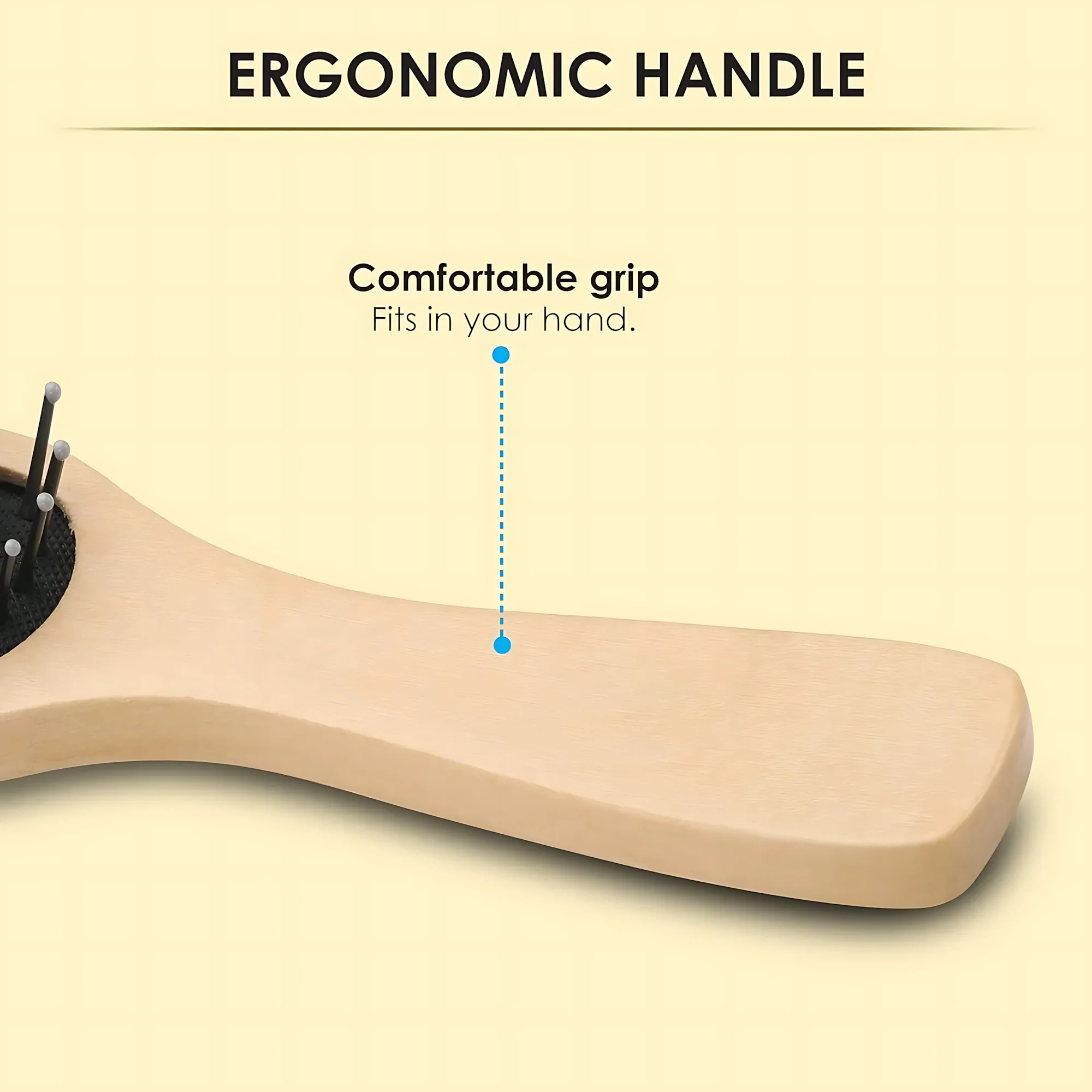 Wooden Paddle Hair Brush – Square Black - Image 4