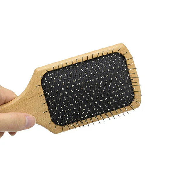 Wooden Paddle Hair Brush – Square Black - Image 7