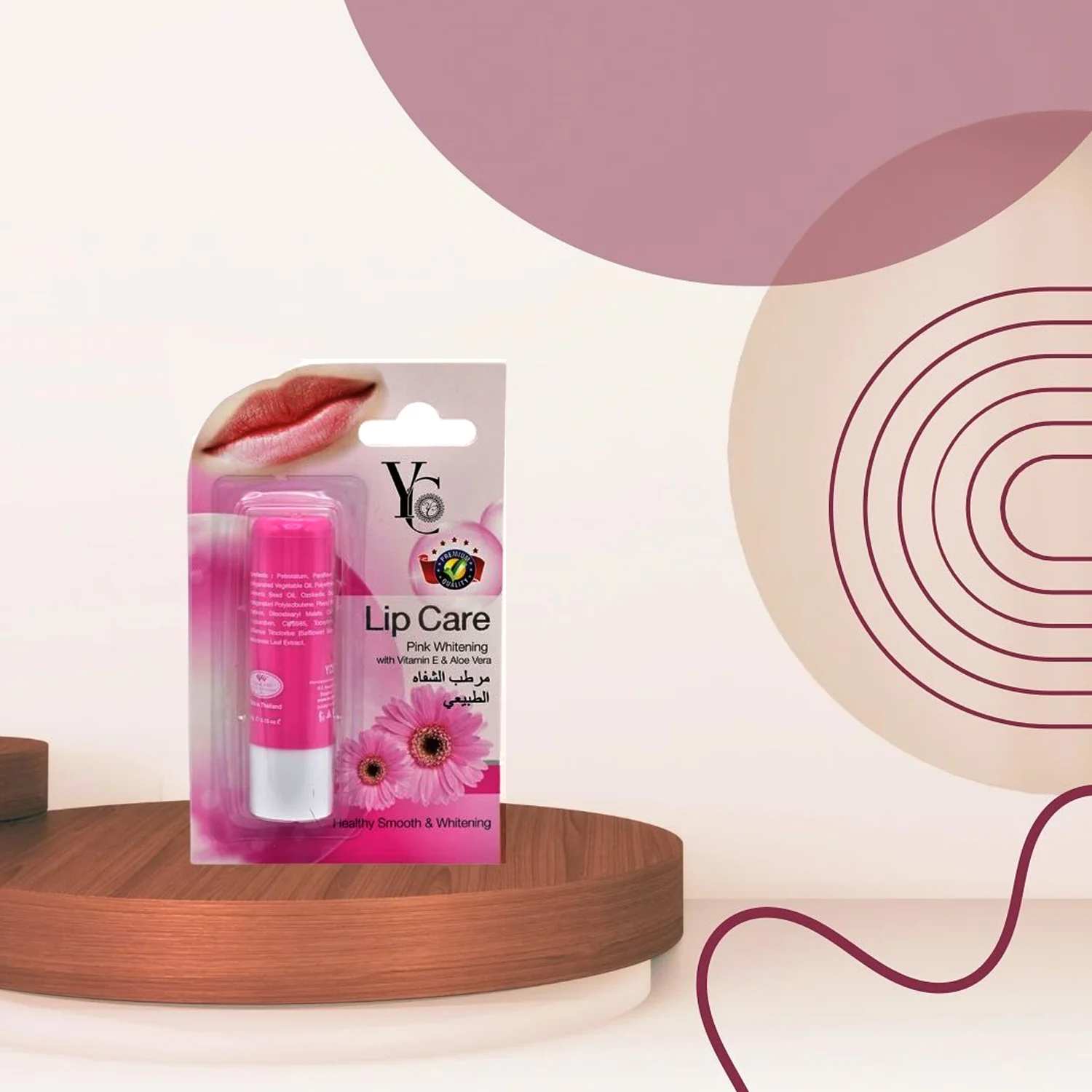 YC Lip Care Pink Whitening With Vitamin E & Aloe Vera - 3.8g - Image 3