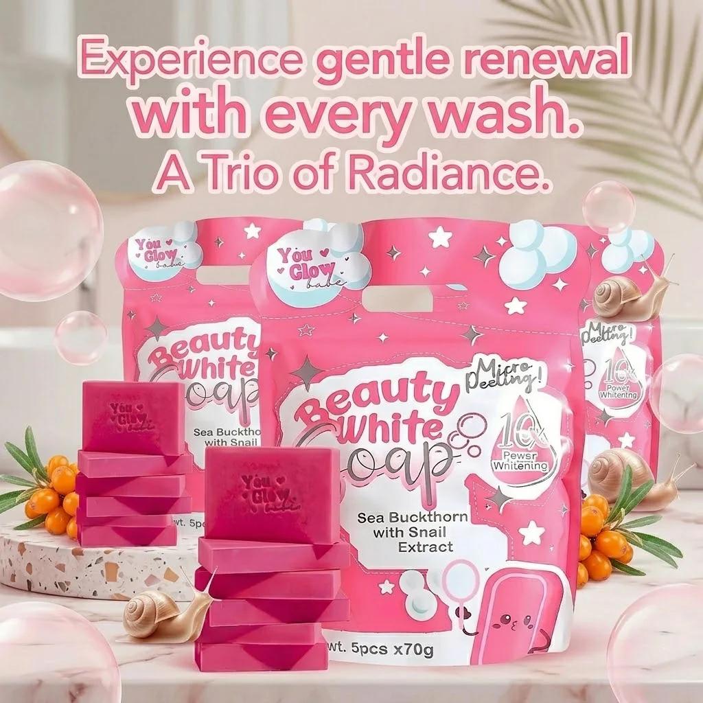 You Glow Babe Beauty White Soap – 70g x 5 Bars (3 Packs Combo) - Image 2