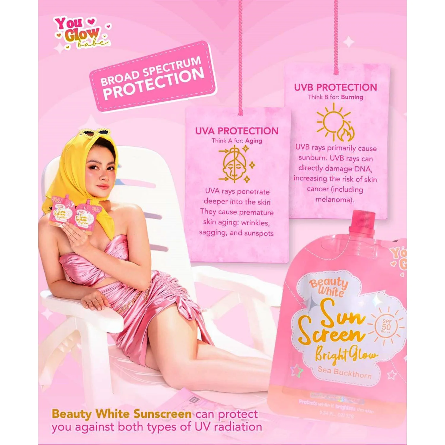 YOU GLOW BABE Beauty White Sunscreen Bright Glow – Twin Pack - Image 7