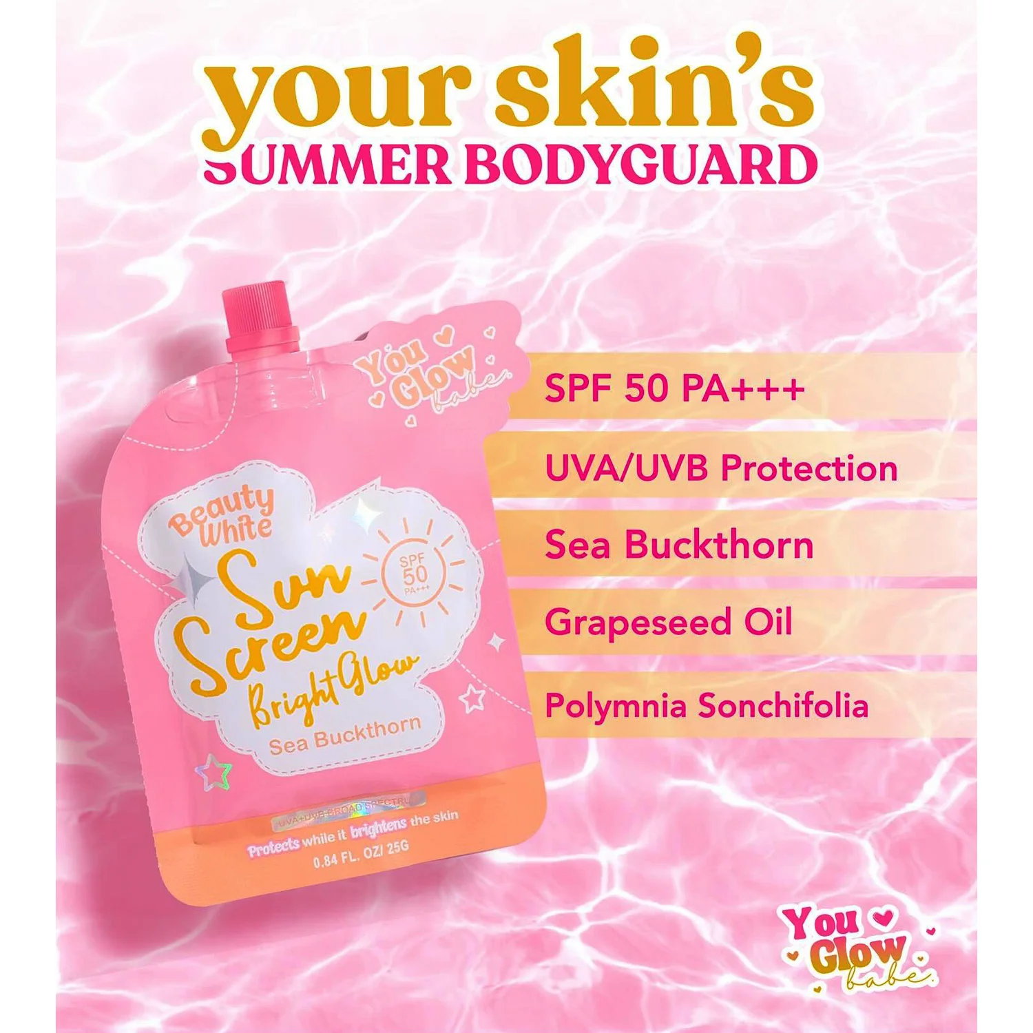 YOU GLOW BABE Beauty White Sunscreen Bright Glow – Twin Pack - Image 9