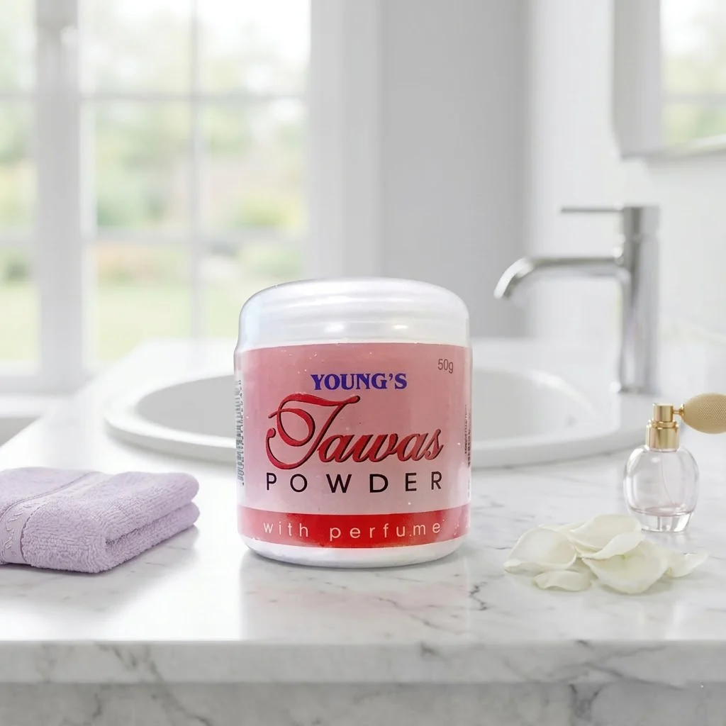 Young’s Tawas Powder with Perfume (Pink) – 50g - Image 3