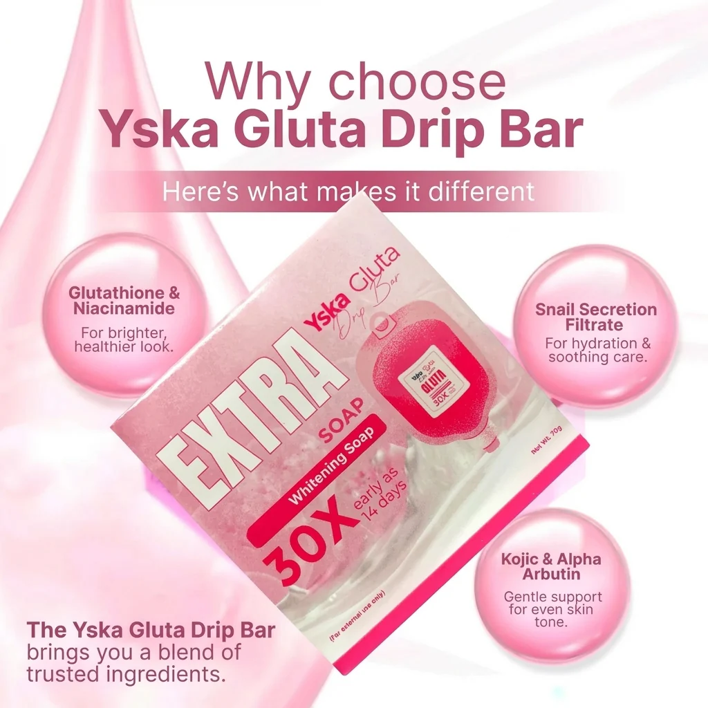 YSKA Gluta Drip Bar Extra Whitening Soap 30X – 70g - Image 2