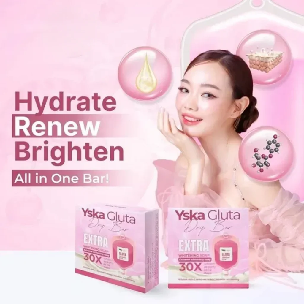YSKA Gluta Drip Bar Extra Whitening Soap 30X – 70g - Image 3