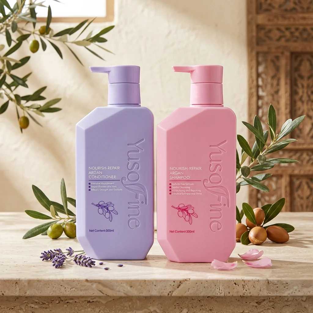 Yusofine Argan Nourish-Repair Shampoo & Conditioner Combo (300ml Each) - Image 2