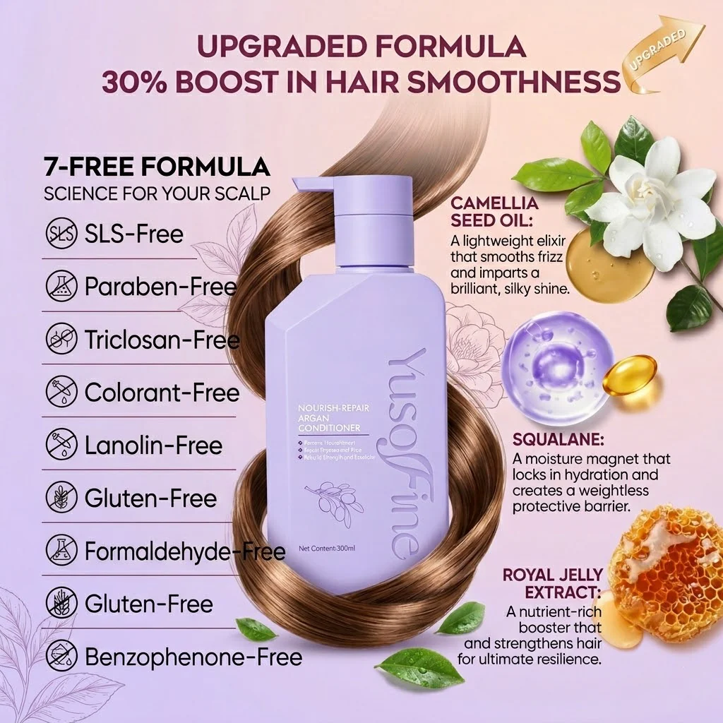 Yusofine Nourish-Repair Argan Conditioner (300ml) - Image 7