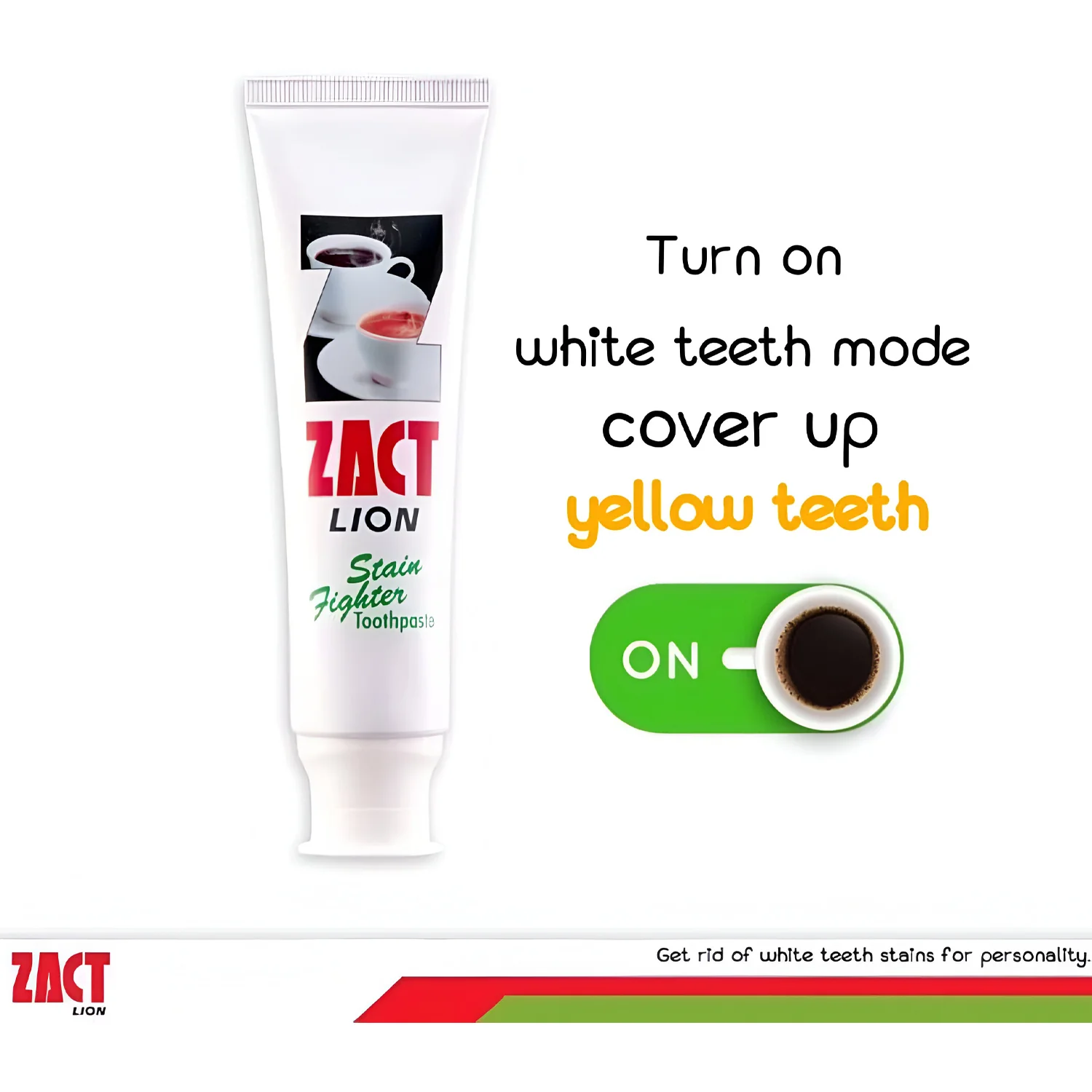 Zact Lion Stain Fighter Toothpaste(Shiny White Teeth & Fresh Breath)- 160g - Image 2