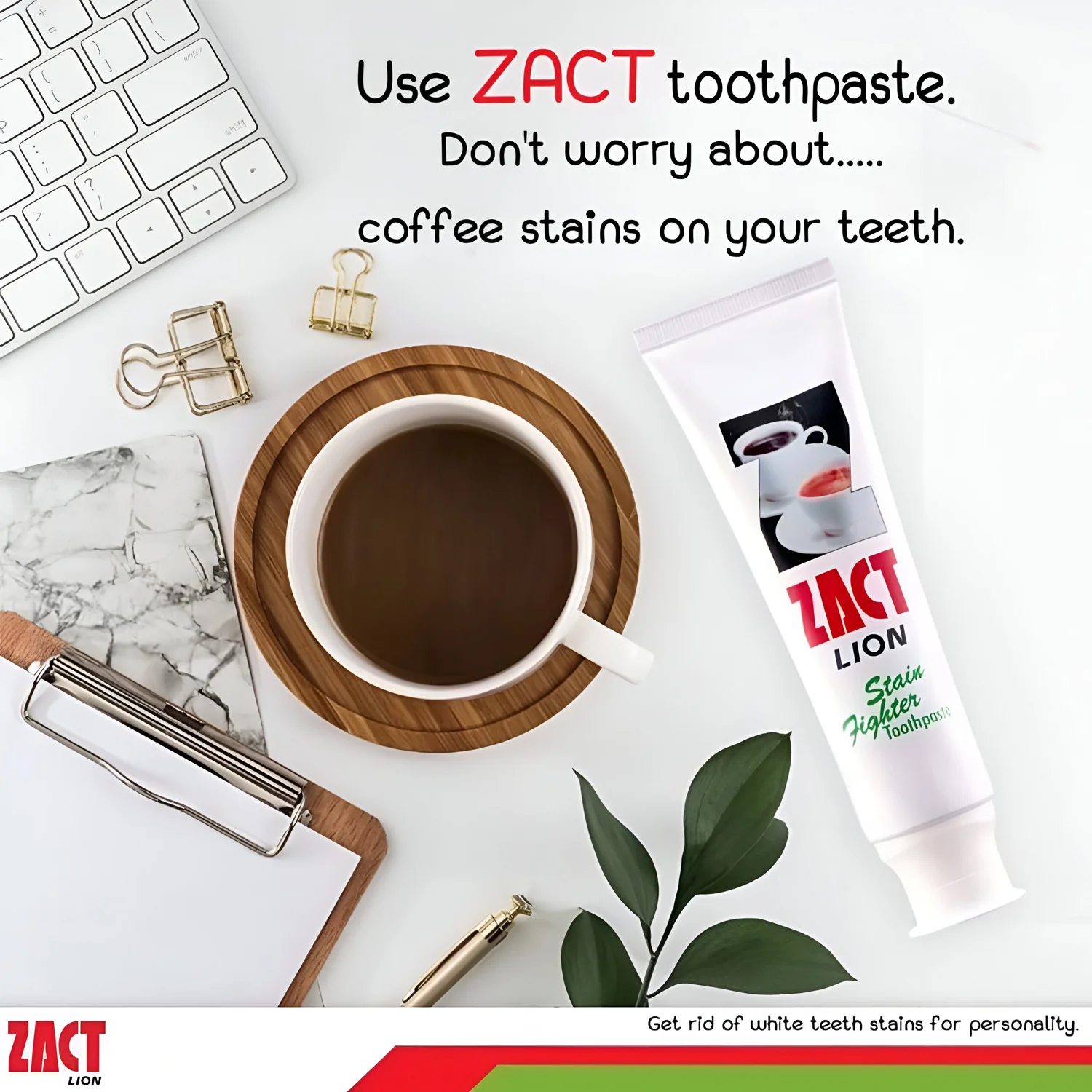 Zact Lion Stain Fighter Toothpaste(Shiny White Teeth & Fresh Breath)- 160g - Image 4